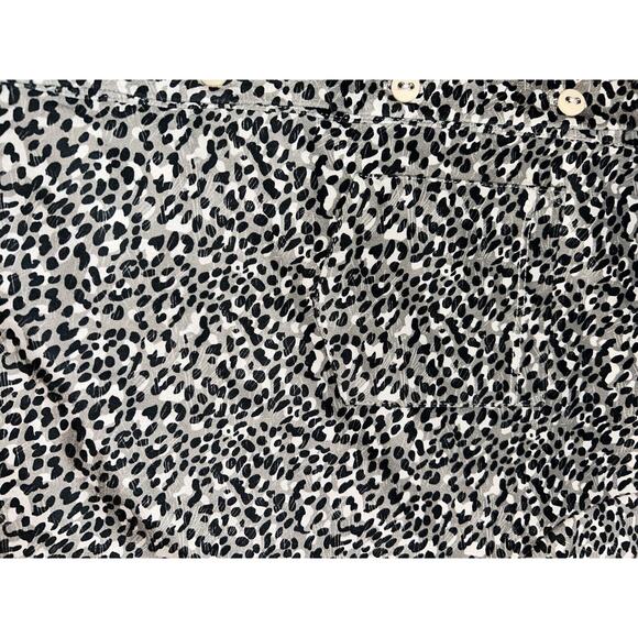 Tyler Boe Women's S Leopard Print Button Up Top Long Sleeve Faux‎ Suede - Picture 9 of 12